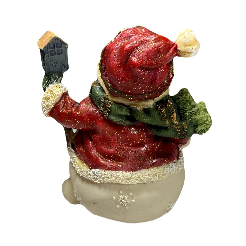 Vintage Snow Folk Collectibles Woodland Snowman 5" Birdhouse Figurine w/ Box